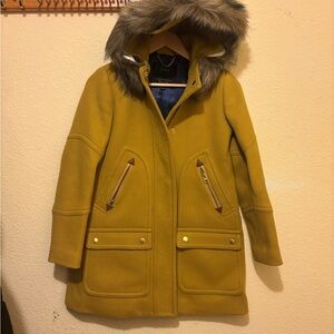 J. Crew Chateau Parka in Stadium Cloth Yellow Coat Size 00P